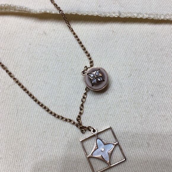 Designer Stainless Steel Rose Color Necklace - Picture 2 of 12